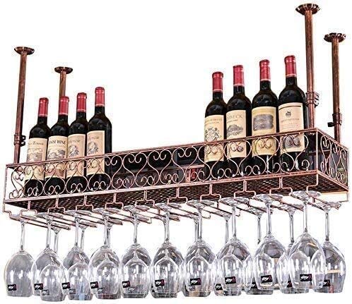 SUCHETA Hanging Wine Rack with Glass Holder and Shelf, Wine Lovers Bar Furniture& Metal Wine Racks Wall Shelf For Bar/Wine Bottle Holder Wall Han