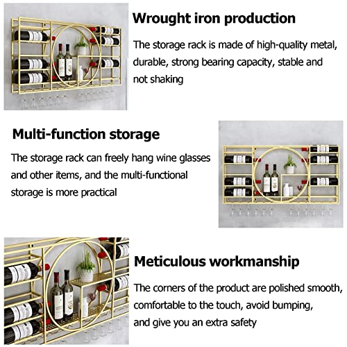 EYLINK Wine Rack Wall Mounted, Modern Wall Mounted Wine Rack, Iron Display Stand, Wall Wine Racks For Wine Bottles, Wine Holder With Shelves, Mul