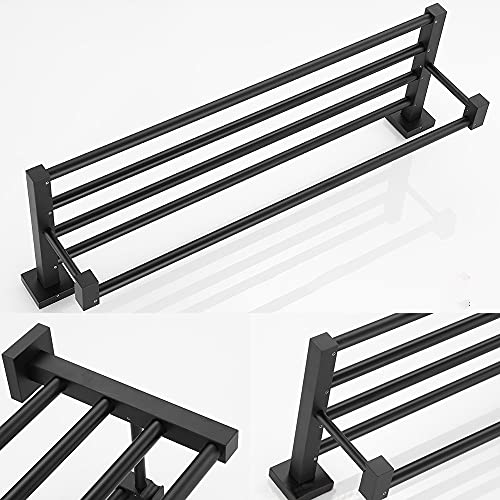 HIGOH Towel Racks,Bathroom Towel Rack Wall Mounted Towel Holder,Towel Holder Hanger,Wall Mount Free Bathroom Aluminum Shelf Folding Rack Toilet C