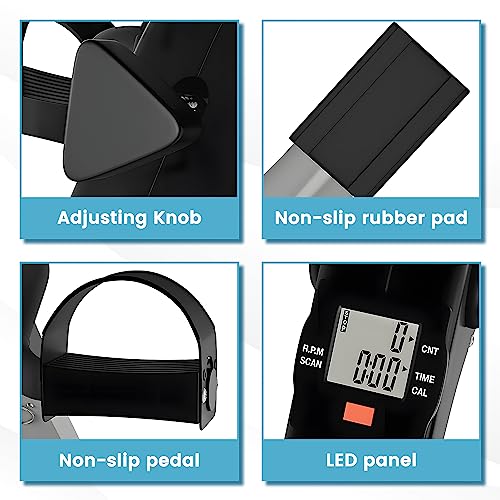 Simuse Under Desk Mini Elliptical Portable Desk Cycle Compact Under Desk Cardio Machine Portable Under Desk Exercise Machine for Home & Office