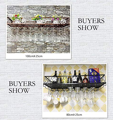 EYLINK Wine Racks,Wall-Mounted Industrial Hanging Wine Glass Racks Stemware Holder Decoration Shelf Organizer