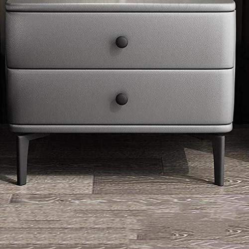 N/A Minimalist Bedside Table Leather Art Storage Cabinet, Bedroom with Drawer Bedside Table