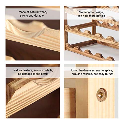 KALINCO Wine Rack, Wine Racks Free Standing Floor, Wine Rack 12 Bottles 3-Tier, Wine Racks Countertop for Pantry, Bar, Cabinets Rack