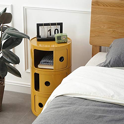 N/A Round Storage Unit Plastic Cabinet Bedside Table for Home Corridor Bathroom Bedroom