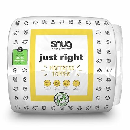 Snug Deeply Dreamy Double Mattress Topper - Quilted Soft Comfortable Mattress Enhancer with Deep Fitting Elasticated Straps - Hypoallergenic and