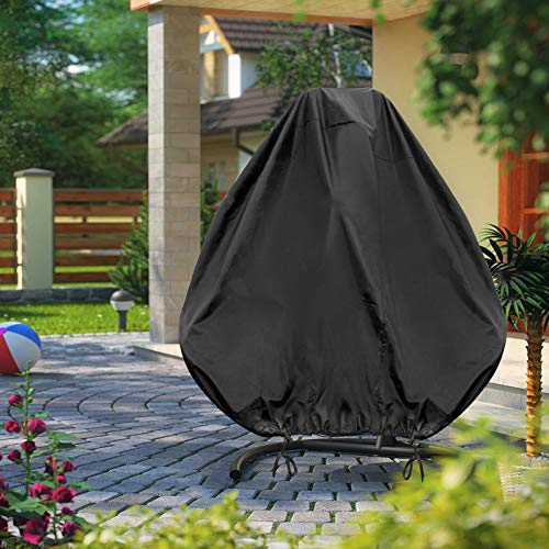 INMUA Egg Chair Cover Waterproof, Patio Hanging Chair Cover Rip Proof 420D Heavy Duty Oxford Fabric Windproof, Anti-UV Rattan Wicker Swing Chair