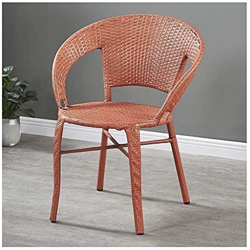 LEIGE Outdoor Garden Furniture Garden Chair Balcony Small Rattan Chair Armrest Chair Leisure Outdoor Woven Teng Chair Retro Simplicity (Color : M