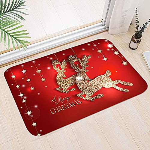 Smavles Door Mat, 2 Pieces Christmas Carpet Welcome Door Mats Christmas Decorations Christmas Party Supplies Party Decor Gifts Durable Door Mat f