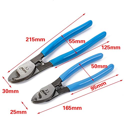 KATSU Cable Cutter Wire Stripper 150mm (6") + 210mm (8"), Heavy Duty Cutting Plier for Aluminum Copper Wires 417346