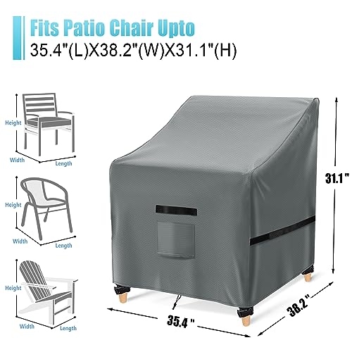 GARPROVM Garden Chair Covers Waterproof,600D Oxford Fabric Garden Furniture Covers, Stackable Outdoor Chairs Covers, Anti-UV, Patio Chair Covers