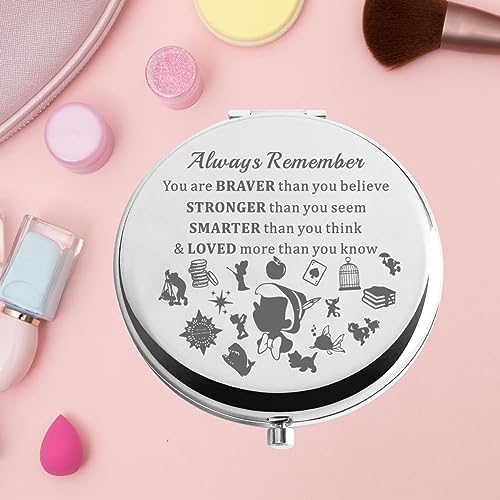 KEYCHIN Jiminy Circket Pocket Mirror Jiminy Fans Gifts You are Braver Stronger Smarter Than You Think Compact Mirror for Women Girls (Jiminy-S)
