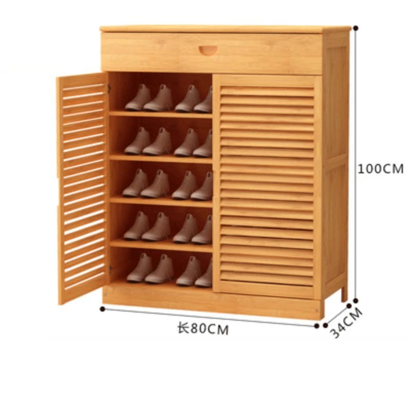 SDFGH Living Room Entryway Multi-layer Two-door Shoe Cabinet Multi-functional Economic Entryway Storage Cabinet (Color : Argento, Size : Light Gr