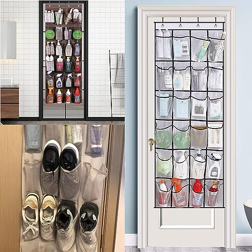 ramoni 1 Pcs 24 Mesh Over The Door Organiser, Pockets Storage hanger, Hanging Shoe Organiser, Hanging Organiser Over the Door, Gadget Storage for