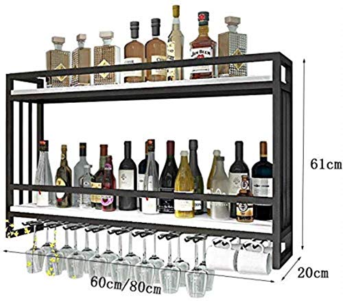 NEOCHY Wine Rack Modern Wall-Mounted Goblet Hanging Floating Wine Bottle Display Stand Home Kitchen Decoration Retro