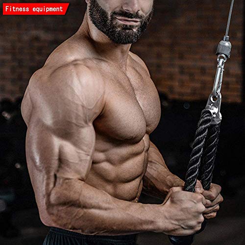 Tricep Push Pull Down Rope Cord, Come with Powerful Handle and Snap Hook Carabiner, Heavy Duty and Strong Texture for Arm Strength Training Combi