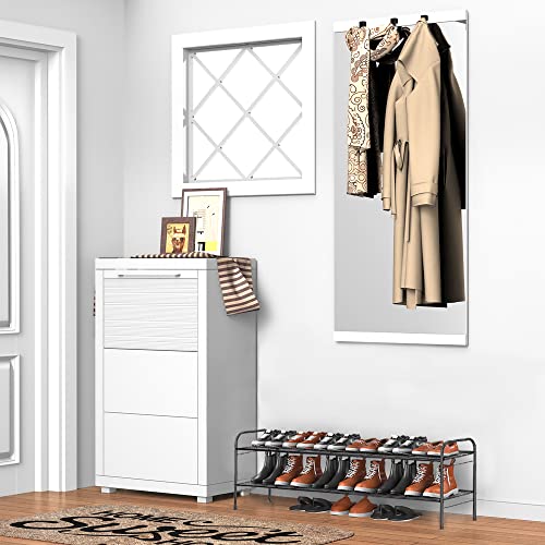 Mutool Extended Shoe Rack 2 Tier Organizer, for Entryway Closet Metal Shoe Storage Shelf for 12-15 Pairs Shoe and Boots Space Saving Large Shoe C