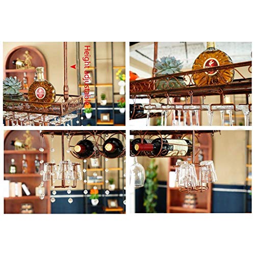 Stylish Simplicity Wine Rack Creative Display Stand Ceiling Wine Rack Household Goblet Rack Vintage Wrought Iron Wine Rack - Restaurant Kitchen B