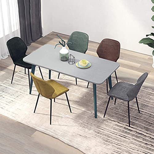 Kitchen Dining Chair with Matel Legs Modern Simple PU Leather Backrest Chair Kitchen Living Room Lounge Counter Chairs (Color : Light gray, Size