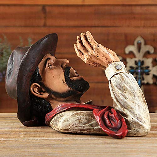 Stylish Simplicity Wine Racks Free Standing Resin Wine Bottle Holder,Home Retro Decoration Ornaments,Cowboy Statue Decoration,Suitable for Living