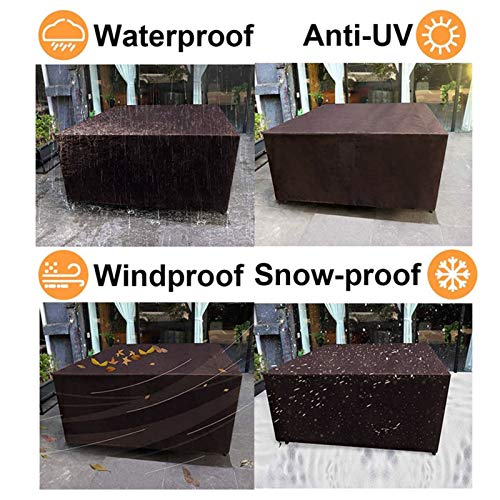 Garden Furniture Covers, Patio Furniture Cover, Garden Table Cover Square Heavy Duty Rattan Furniture Cover, Outdoor Table Cover with Windproof D