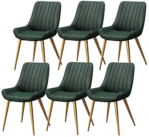 Modern Kitchen Dining Room Chairs Dining Chairs Set Of 6 Leather Soft Seat Living Room Chairs Non-Slip Feet Sturdy Metal Legs Kitchen Chairs For