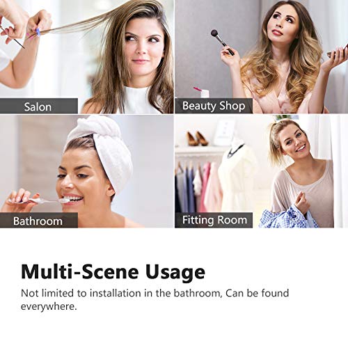 EMKE Bathroom Mirror with Shelf, 450x600mm Wall-Mounted Vanity Mirrors with Storage Frameless Lightweight Mirror, Bathroom Living Room Hanging Mi