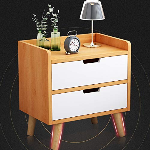 JYDQM Living Room Solid Wood Leg Mini Bedside Table, Eight-shaped Leg Bedroom Outside Bedside Table