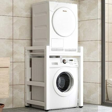 UPIKIT Washing Machine Shelf Rack, Over Washer Machine Storage Unit, Stacking Kit for Washer and Dryer, Washing Machine Storage Shelf for Bathroo