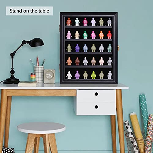 VERANI Minifigures Miniature Display Case Collectibles Display Box Wall Mount Figure Display Curio Cabinet with UV Protected Anti Fade 92% Clear
