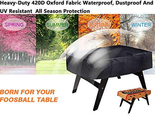 Foosball Table Cover MAYHOUR 420D Oxford Foosball Billiard Outdoor /Indoor Waterproof Sun UV Dust Protect Rectangular Patio Coffee Chair Billiard