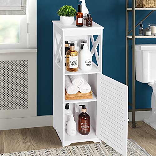 OUDIE Waterproof Bathroom Cabinet,Floor Standing Bathroom Storage Unit,Multi-Purpose Bathroom Furniture Cabinets with Door and shelf,Suitable for