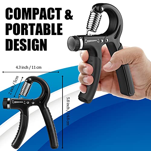 UOROMI Grip Strength Trainer, Hand Grip Strengthener with Adjustable Resistance 11-132 Lbs (5-60kg), Forearm Strengthener, Non-Slip Hand Exercise