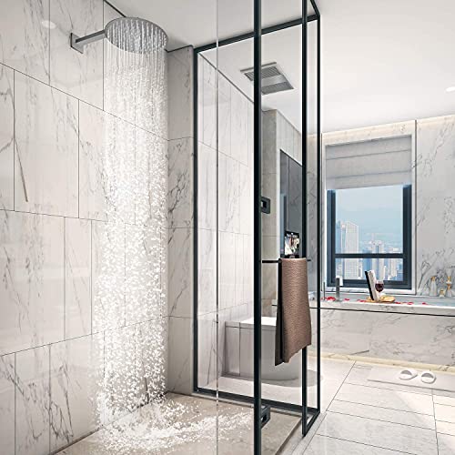 Derpras Round Rain Shower Head, 304 Stainless Steel, Ultra Thin Powerful High Pressure Top Spray Bathroom Rainfall Showerhead(Brushed Nickel) (8