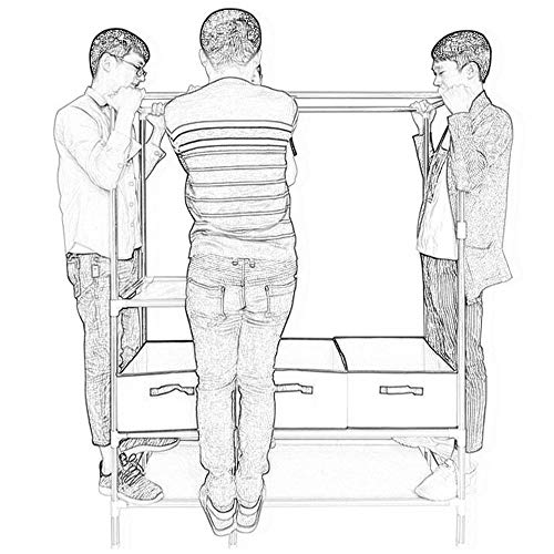 LUKEO Wardrobe Fabric Wardrobe Storage Bedroom Furniture Cabinet Bedroom Furniture Wardrobe