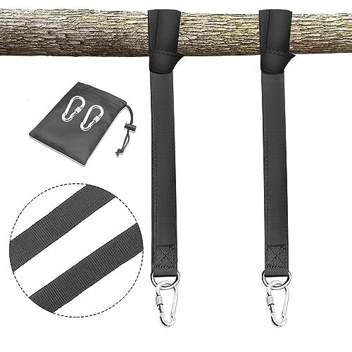 GVSAVY 2 Slings, 2 Hooks, 1 Storage Bag, Swing Hanging Kit, Swing Attachment, Nylon Sling for Fitness Training, Hanging Swing