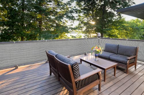 Cool Area balcony privacy screen, anti-peeping, windproof, anti-ultraviolet, HDPE balcony cover, 90x500cm,Graphite