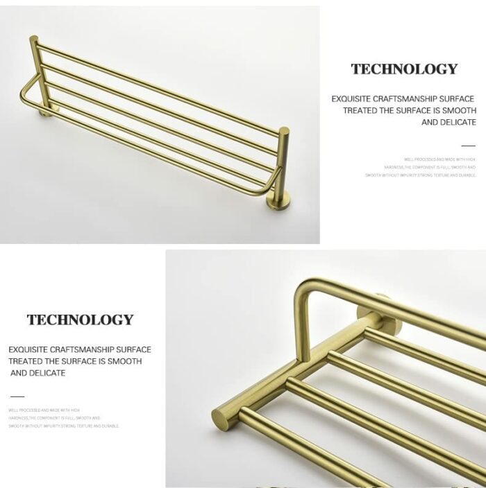 HIGOH Towel Racks, Bathroom Towel Rack Wall Mounted Towel Holder,Bathroom Accessories Towel Rack Shelf,Brushed Towel Hanger,Wall Mounted Towel Ho