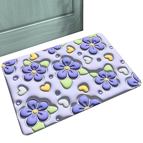 Tytlyworth Indoor Front Door Carpet - Soft, Super Absorbent 3D Bath Rugs | Cute Entrance Floor Mat Decoration, Quick Drying Floor Mats for Welcom