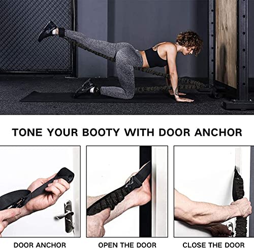 INNSTAR Booty Resistance Band Glute Cord Cable Machine for Hip Home Workout Cable Kickbacks with Instructions & Carry Bag