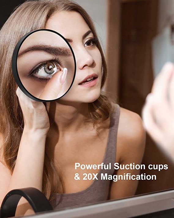 JAMTECH 20X Magnifying Mirror - Light Weight Mirror with Two Suction Cups - Portable & Durable Tool - Long Lasting & Travel Friendly