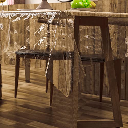 Newthinking PVC Table Cloth, Wipe Clean Plastic Tablecloth PVC Waterproof, 140x140cm Square Wipeable Table Cloth Protector for Kitchen Picnic Out
