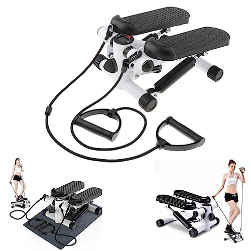 Steppers for Exercise, Mini Stepper, Home Gym Machine, Foldable Pedal Stepper, with Resistance Bands Max 150kg, Exercise Hydraulic Stepper Climbe