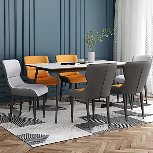 Kitchen Dining Room Furniture Chairs Modern Kitchen Dining Chairs Set Of 2 Water Proof PU Leather Side Chair with Carbon Stee Legs Kitchen Living