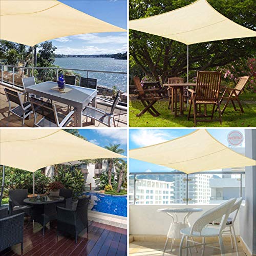 KAHEIGN Sun Shade Sail, 2.5m x 3m Waterproof 98% UV Block Sun Shade Canvas 120gsm Sunscreen Awning Canopy for Outdoor Garden Patio Yard Party (Cr