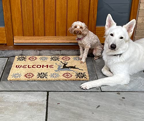Coco&Coir Door Mat | Non-Slip | Thick Coir | Premium Quality | Rubber Backed | Eco-Friendly | Indoor | Outdoor | Heavy Duty | Christmas Theme | X