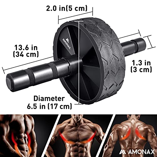 Amonax Gym Equipment for Home Workout (Ab Roller Wheel Set, Skipping Rope, Push-up Handles). Fitness Exercise, Strength Training Equipment for Ab