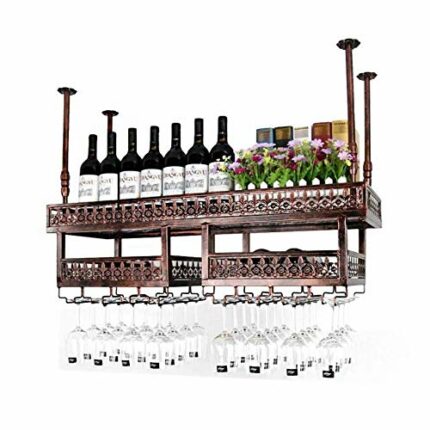 EYLINK Wine Racks,Hanging Floating Ceiling Decoration Adjustable Height Bar Wine Cabinet Can Hang Multiple Wine Glasses