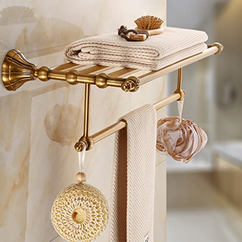 HIGOH Towel Racks,Bathroom Towel Rack Wall Mounted Towel Holder,Bathroom Accessory Antique Aluminum Towel Rack,Towel Holder Bathroom Shelf,Bath H