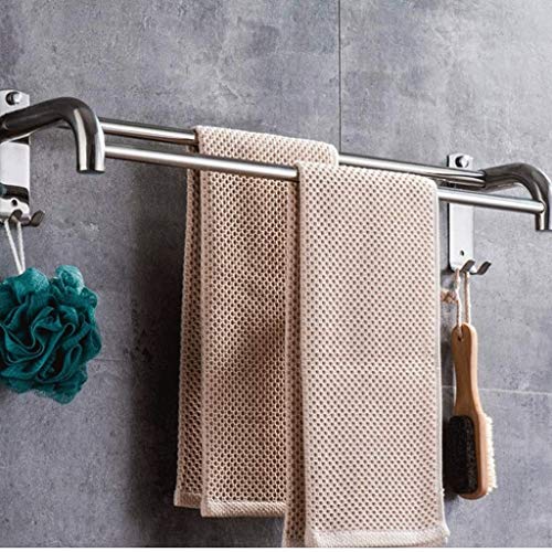 N/A Double Towel Bar Stainless Steel Bathroom Kitchen Towel Holder Dual Towel Rod Rustproof Wall Mount Towel rack
