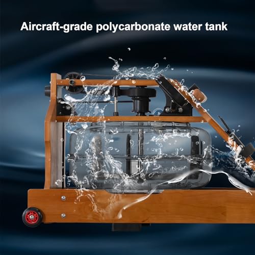 Water Rowing Machine For Home Use Foldable Rower Machine With LCD Monitor, Tablet Holder Cardio Equipment 330lbs Weight Capacity (Color : Walnut)